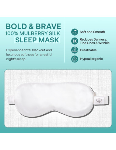 Máscara de Sueño 100% Seda de Morera Bold & Brave - Ligera y Suave