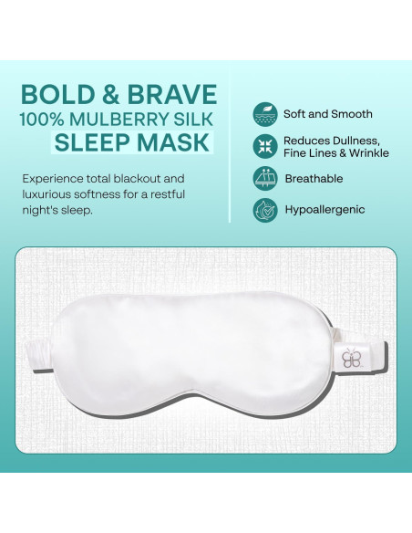 Máscara de Sueño 100% Seda de Morera Bold & Brave - Ligera y Suave