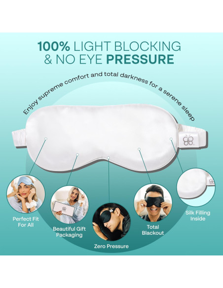 Máscara de Sueño 100% Seda de Morera Bold & Brave - Ligera y Suave