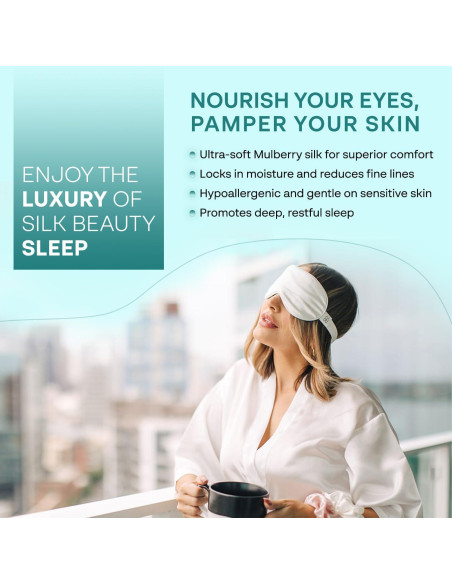Máscara de Sueño 100% Seda de Morera Bold & Brave - Ligera y Suave