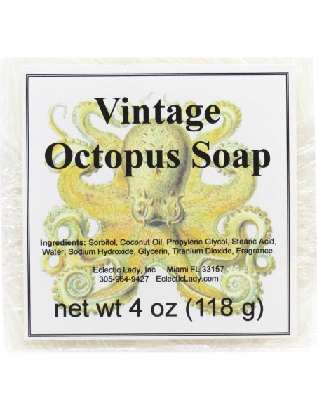 Jabón de Glicerina Aroma Lavanda Eclectic Lady Pulpo Vintage 113g