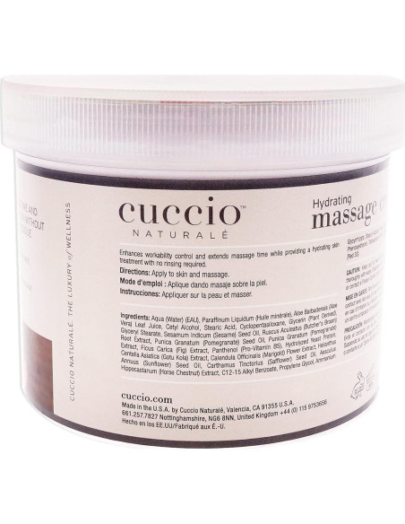 Crema de Masaje Cuccio Naturale 737g - Granada y Higo - Hidratante