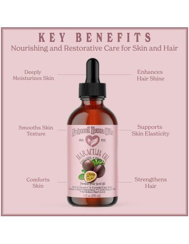 Aceite de Maracuyá 118ml Natural Born Oils - Hidratante Piel y Cabello