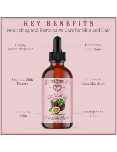 Aceite de Maracuyá 118ml Natural Born Oils - Hidratante Piel y Cabello