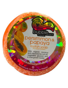 Jabón de Lufa Natural Bubble Shack Hawaii 113g Caqui y Papaya
