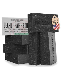 Jabón en Barra 4 en 1 Bossman - Paquete de 6 Eucalipto y Árbol de Té