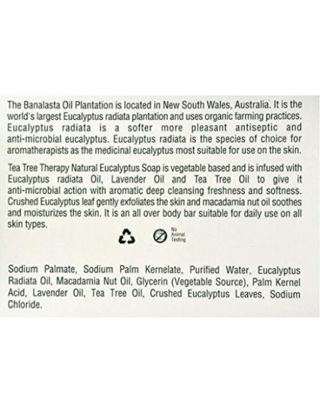 Jabón en barra vegetal Tea Tree Therapy Eucalipto 2 unidades