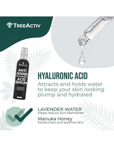 Suero Facial Anti-Envejecimiento TreeActiv 60 ml - Ácido Hialurónico Puro