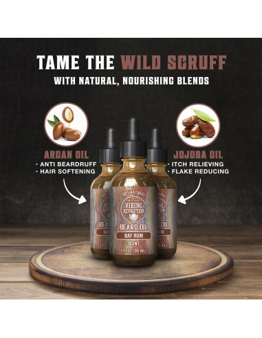 Aceite para Barba Bay Rum Viking Revolution 30 ml x3 - Natural