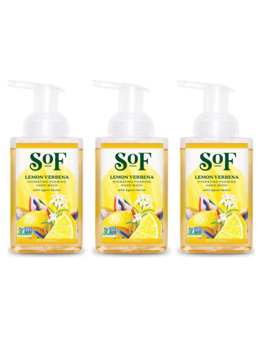 Jabón de Manos Espumoso SoF 8 oz - Hidratante Vegano Verbena de Limón