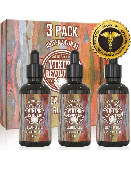 Aceite para Barba Bay Rum Viking Revolution 30 ml x3 - Natural