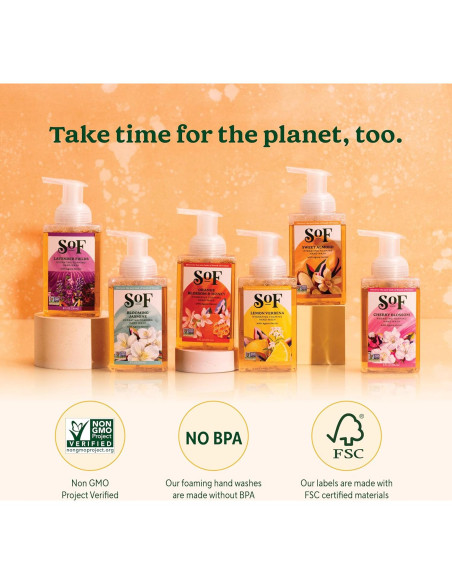 Jabón de Manos Espumoso SoF 8 oz - Hidratante Vegano Verbena de Limón