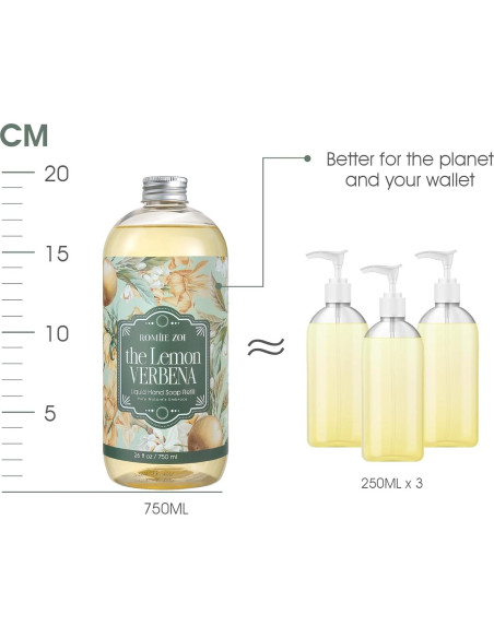 Juego de Recarga Jabón de Manos ROMIIE ZOI 3x769ml Verbena