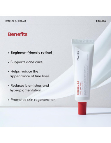 Crema de Retinol 0.1% Frankly 30 ml - Antienvejecimiento y Hidratación