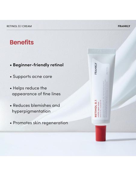 Crema de Retinol 0.1% Frankly 30 ml - Antienvejecimiento y Hidratación