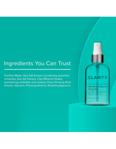 Spray Mineral Hidratante ClarityRx 118 ml para Piel Seca