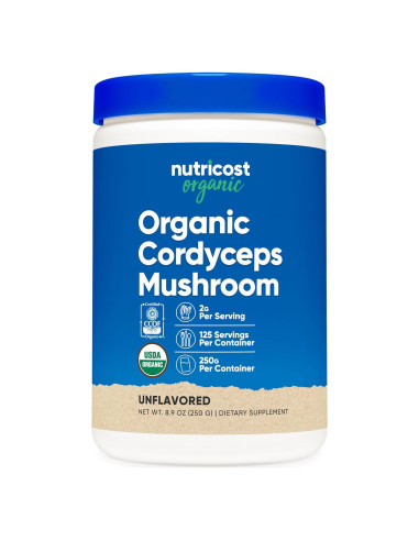 Polvo de Hongo Cordyceps Orgánico Nutricost 250g - Certificado USDA