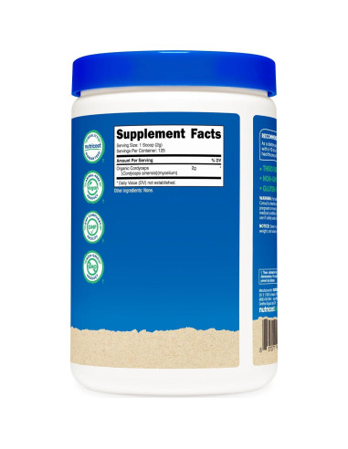 Polvo de Hongo Cordyceps Orgánico Nutricost 250g - Certificado USDA