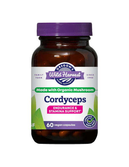 Suplemento Herbal Cordyceps Orgánico Oregon's Wild Harvest 60 Cápsulas