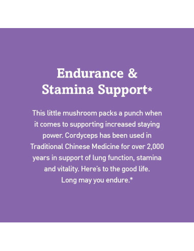 Suplemento Herbal Cordyceps Orgánico Oregon's Wild Harvest 60 Cápsulas