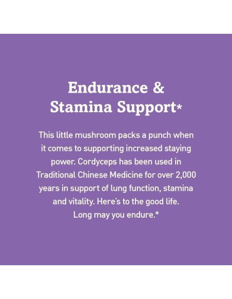 Suplemento Herbal Cordyceps Orgánico Oregon's Wild Harvest 60 Cápsulas