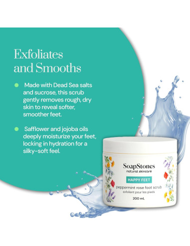 Exfoliante para Pies Soapstones Happy Feet 200mL Menta y Rosa