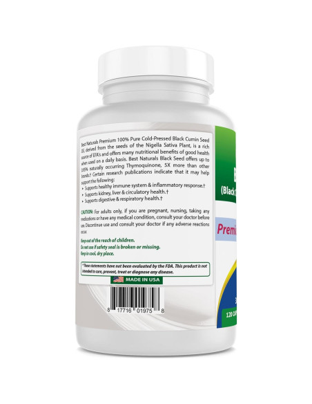 Suplemento Herbal Semilla Negra Mejores Naturales 750 mg 120 Cápsulas