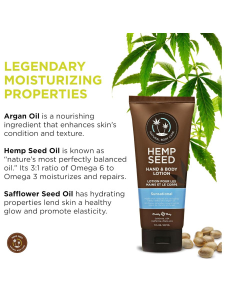 Loción Corporal Vegana Earthly Body 207 ml - Semilla de Cáñamo