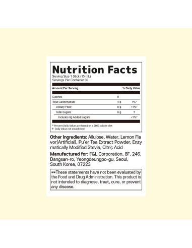 Bebida de Vinagre de Sidra de Manzana Liveling 30 Sticks Limón