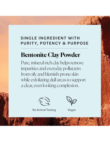 Arcilla Bentonita Sanadora Sky Organics 453.6 g - Mascarilla Desintoxicante