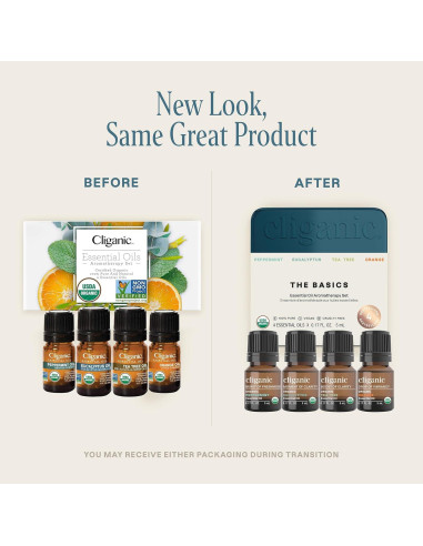 Set de Aceites Esenciales Orgánicos Cliganic - 4 Piezas 5ml