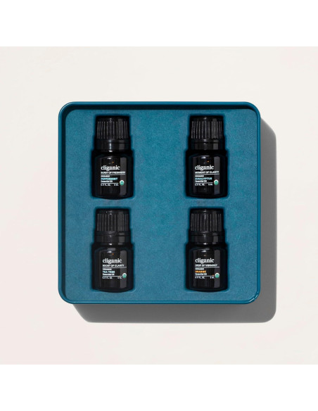 Set de Aceites Esenciales Orgánicos Cliganic - 4 Piezas 5ml