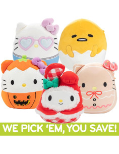 Squishmallows Caja Misteriosa Hello Kitty - Set de 3 Peluches 20.32 cm 2