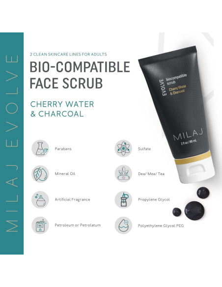 Exfoliante Facial Biocompatible MILAJ Evolve 59 ml - Carbón y Cereza