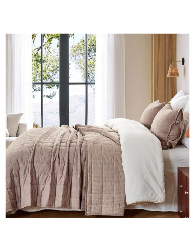 Juego de Ropa de Cama 3 Piezas Softpage Reina Caqui Arce