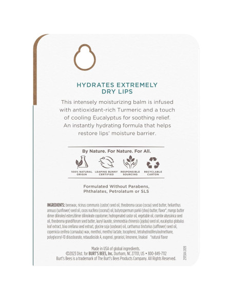 Bálsamo Labial Burt's Bees Rescate Eucalipto 2 Tubos 4.25 g Bálsamo Labial Burt's Bees Rescate Eucalipto 2 Tubos 4.25 g