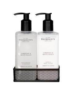 Juego de Jabón de Manos y Loción Corporal Pecksniff's 300ml Gardenia y Durazno