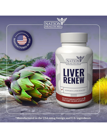 Suplemento Renovar Hígado Nation Health MD - 360 Cápsulas