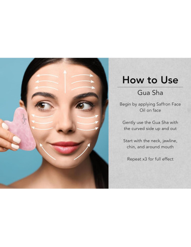 Set de Cuidado Facial 2 Piezas Aceite Azafrán y Gua Sha