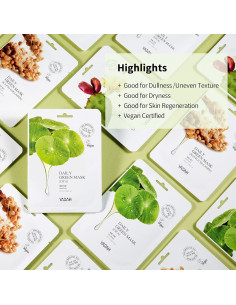 Máscara Facial Diaria YADAH CICA Vegana Paquete de 5 2