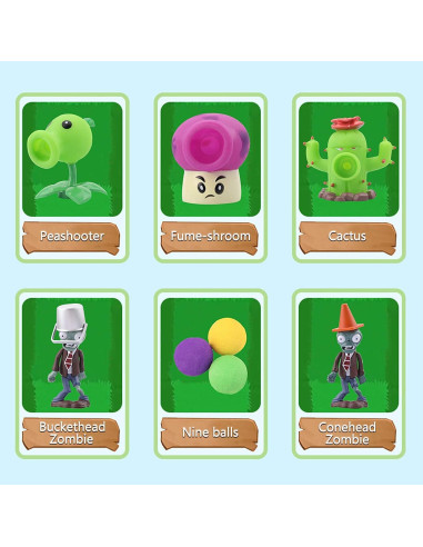 Set de Juguetes Plantas vs Zombis Maikerry 5 Piezas PVC