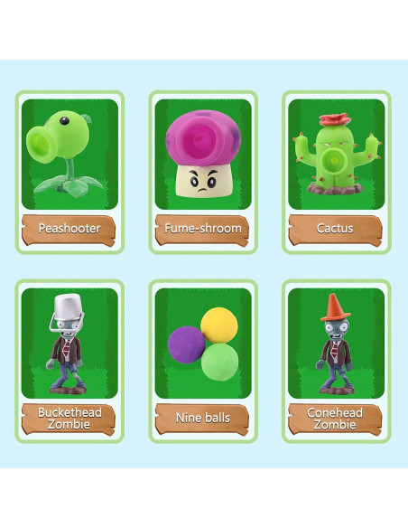 Set de Juguetes Plantas vs Zombis Maikerry 5 Piezas PVC Set de Juguetes Plantas vs Zombis Maikerry 5 Piezas PVC