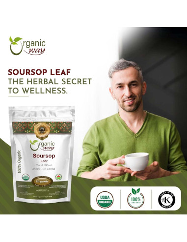Hoja de Soursop Seco Orgánico 226.8g - Organic Way - Té Herbal