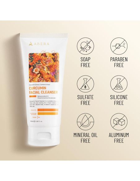ABERA Limpiador Facial Suave 100ml con Curcumina y Niacinamida