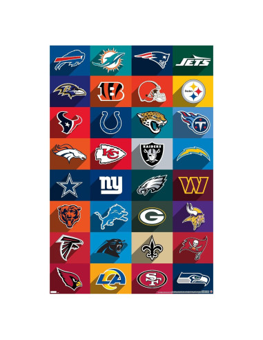 Póster de Pared NFL League - Logos 24 Trends 56.8x86.4 cm
