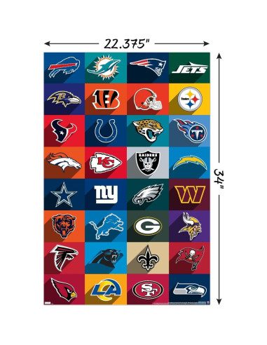 Póster de Pared NFL League - Logos 24 Trends 56.8x86.4 cm