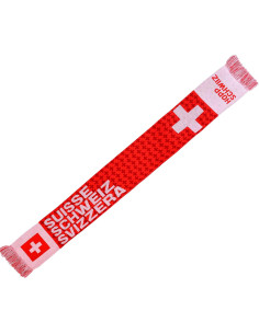 Bufanda de Fútbol Suiza Euroscarves Doble Cara 145x18cm 2