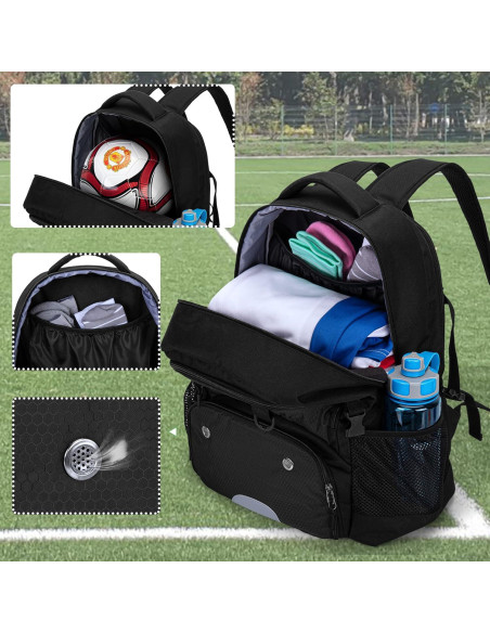 Mochila de Fútbol DSLEAF con Compartimento para Balón y Zapatos
