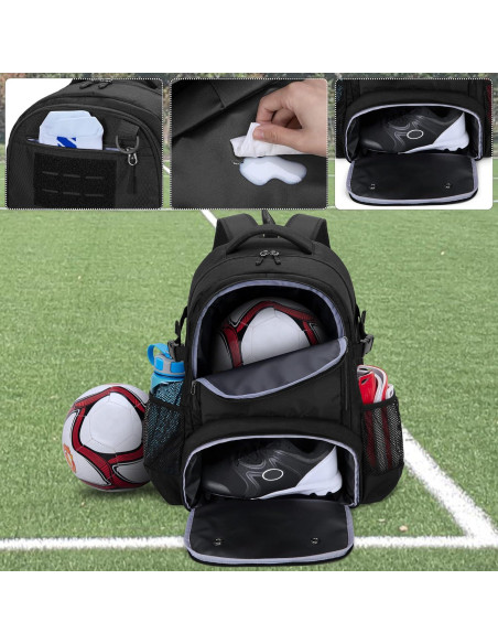 Mochila de Fútbol DSLEAF con Compartimento para Balón y Zapatos