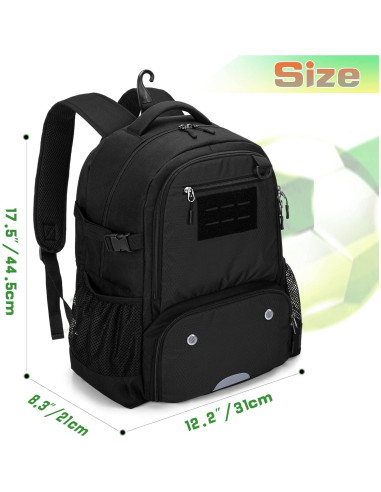 Mochila de Fútbol DSLEAF con Compartimento para Balón y Zapatos